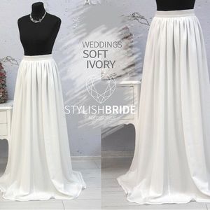 Bridal skirt Ivory Wedding Simple Skirt, Flame Crepe, Bridal Crepe Chiffon